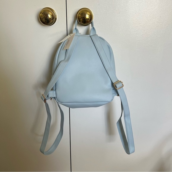 NWT Vegan Baby Blue Quilted Backpack Satchel Bag Purse with Pockets - Picture 2 of 9